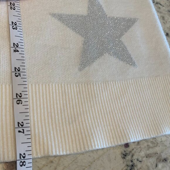 Sweater Cream with Silver Stars 1X NWT Hooded - Picture 10 of 13